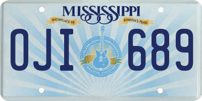 MS license plate OJI689