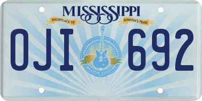 MS license plate OJI692