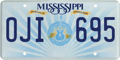 MS license plate OJI695