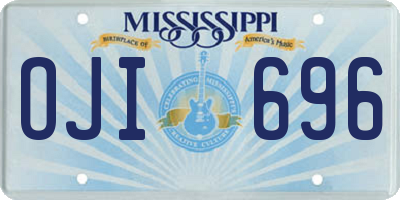 MS license plate OJI696