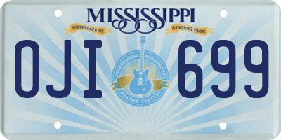 MS license plate OJI699