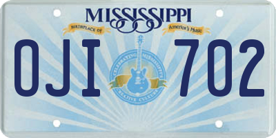 MS license plate OJI702