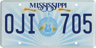MS license plate OJI705