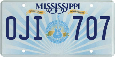 MS license plate OJI707
