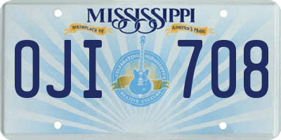 MS license plate OJI708