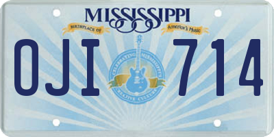 MS license plate OJI714