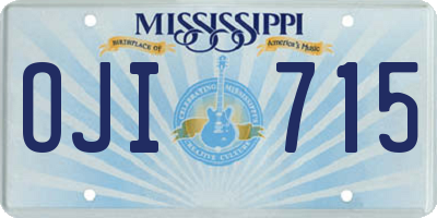MS license plate OJI715