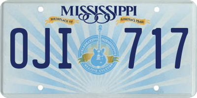 MS license plate OJI717