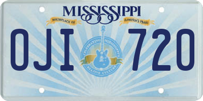MS license plate OJI720