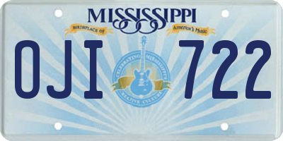 MS license plate OJI722