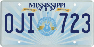MS license plate OJI723