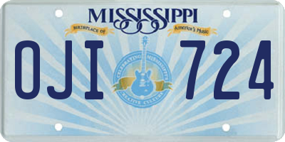 MS license plate OJI724