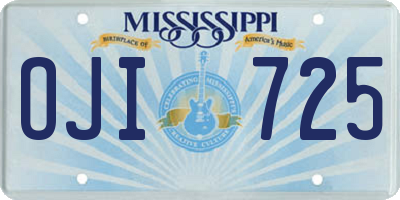 MS license plate OJI725