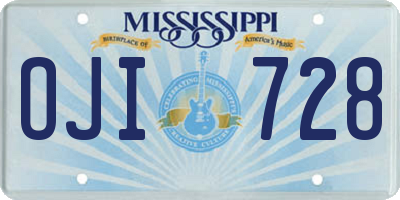 MS license plate OJI728