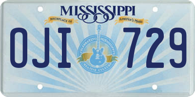 MS license plate OJI729