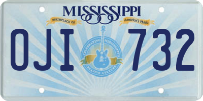 MS license plate OJI732
