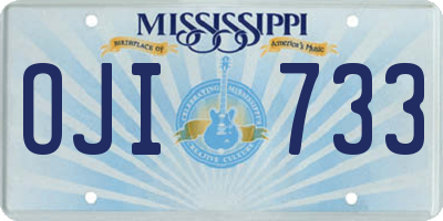 MS license plate OJI733