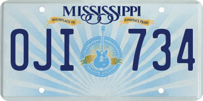 MS license plate OJI734