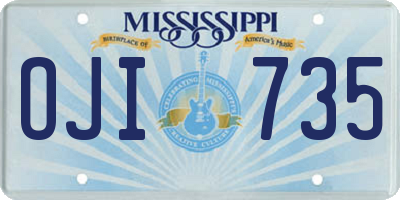 MS license plate OJI735