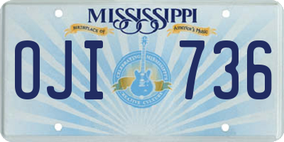 MS license plate OJI736