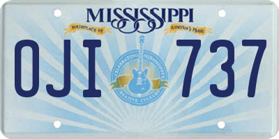 MS license plate OJI737