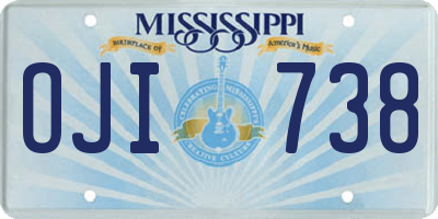 MS license plate OJI738