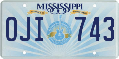 MS license plate OJI743