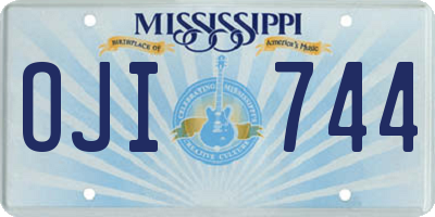 MS license plate OJI744
