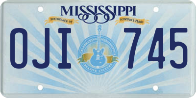 MS license plate OJI745