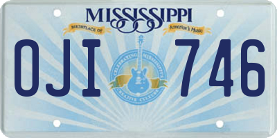 MS license plate OJI746