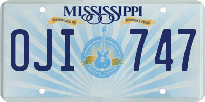 MS license plate OJI747