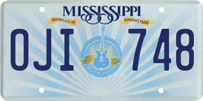 MS license plate OJI748