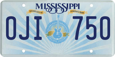 MS license plate OJI750