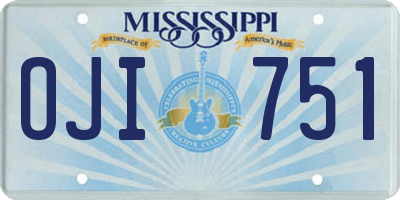 MS license plate OJI751