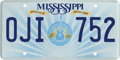 MS license plate OJI752