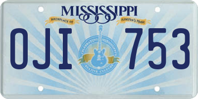 MS license plate OJI753