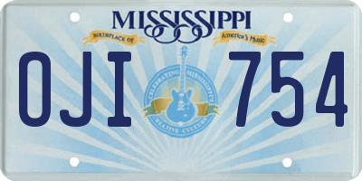 MS license plate OJI754