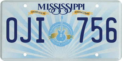 MS license plate OJI756