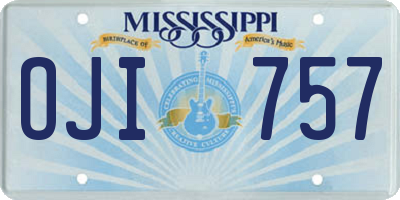 MS license plate OJI757