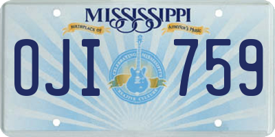 MS license plate OJI759