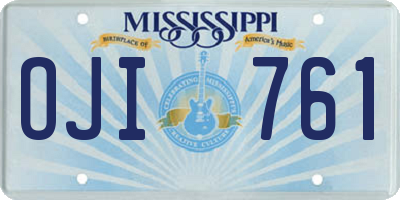 MS license plate OJI761