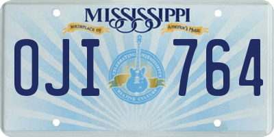MS license plate OJI764
