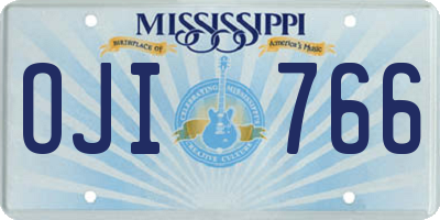 MS license plate OJI766