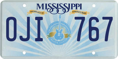MS license plate OJI767