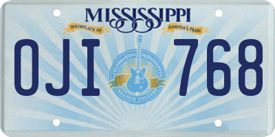 MS license plate OJI768