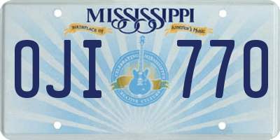 MS license plate OJI770
