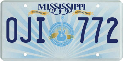 MS license plate OJI772