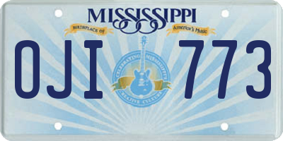 MS license plate OJI773