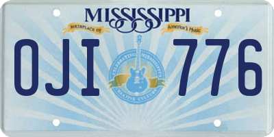 MS license plate OJI776