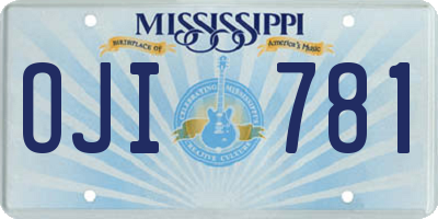 MS license plate OJI781